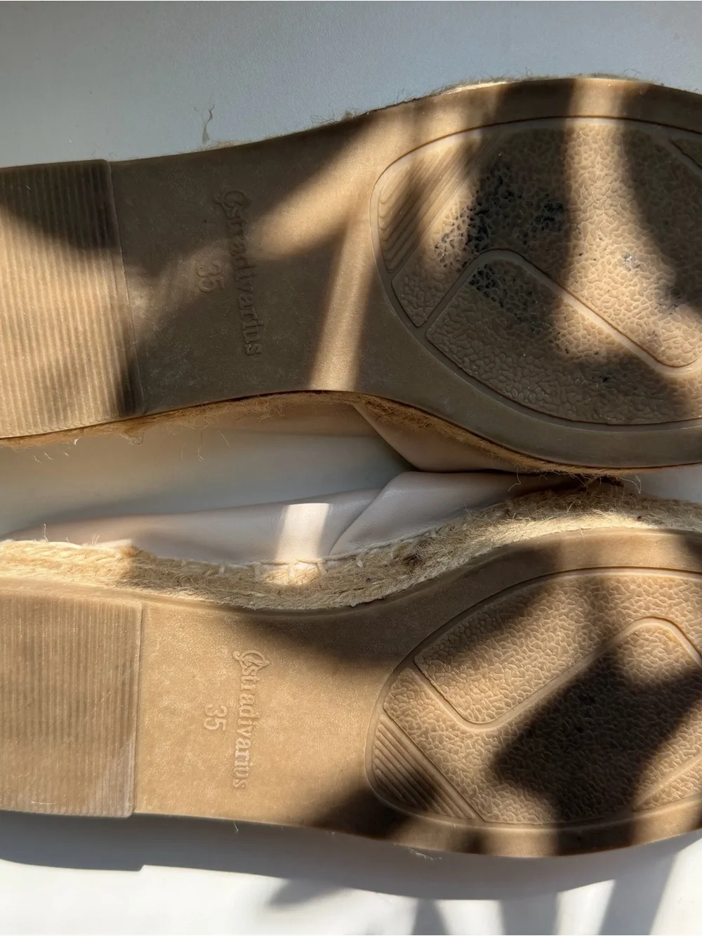stradivarius Cream Espadrille Flats with Knotted Upper